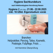 Hygiene Sachkundekurs 40 Std. nach InfHygVO Hessen,