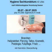 Hygiene Sachkundekurs 40 Std. nach InfHygVO Hessen,