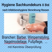 Hygiene Sachkundekurs 8 Std. nach InfHygVO Hessen, Fortbildung nach Infektionshygiene Verordnung HE