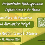 Farbenfrohe Mittagspause: Digitale Kunst in der Mensa
